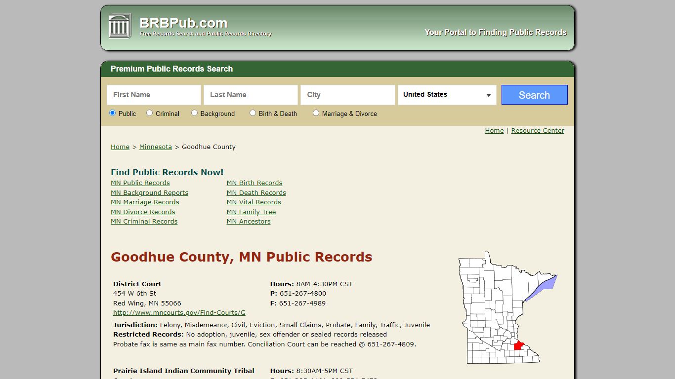 Goodhue County Public Records | Search Minnesota ...